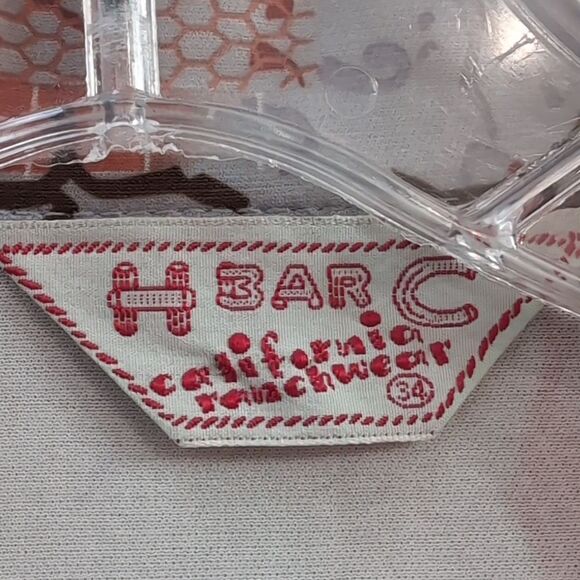 H BAR C Vintage Horse Print Cowgirl Rancher Pearl Button Long Sleeve Shirt Sz 34 - Picture 3 of 8